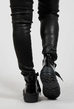 Sort Aarhus Boots^High Shine Trainer Style Boots in New Lime Nero