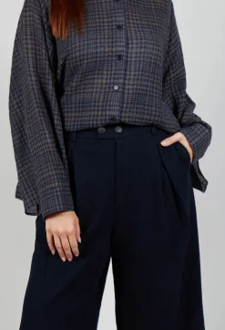 SOH Trousers^High Waisted Trousers in Navy