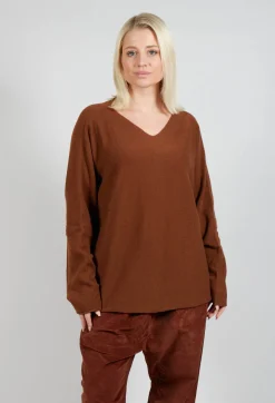 Album Di Famiglia Cardigans^HK V Neck Oversized WS in Rust