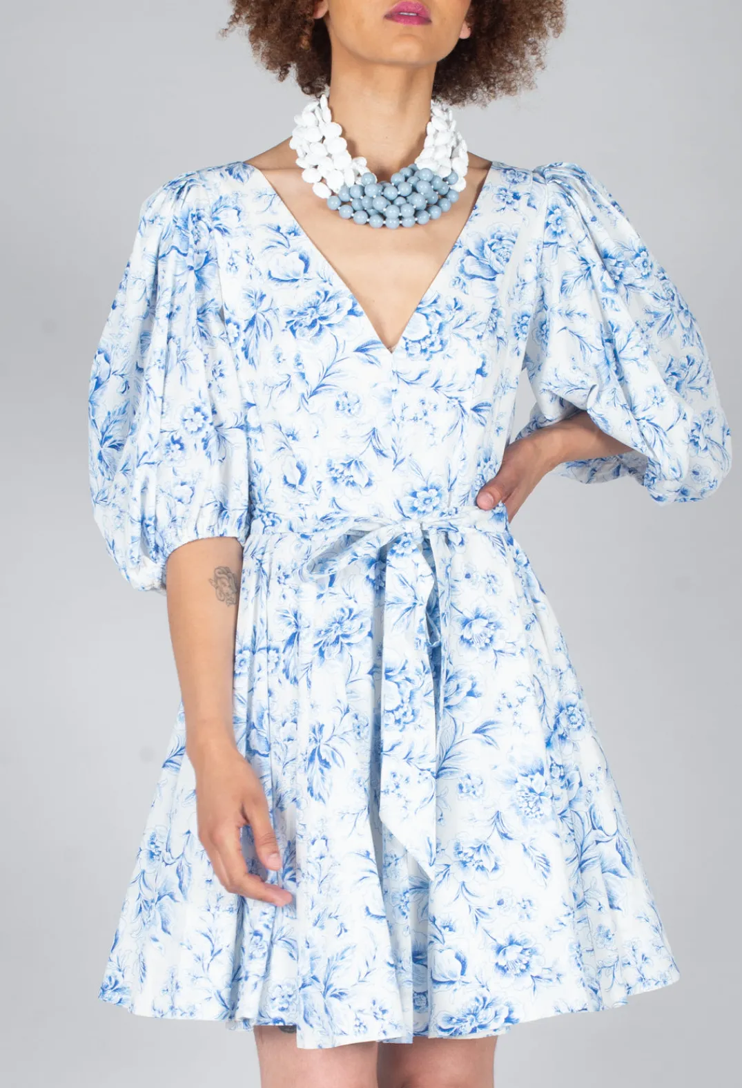 Lavi Dresses^Holly Short Belted Dress in Blu Panna