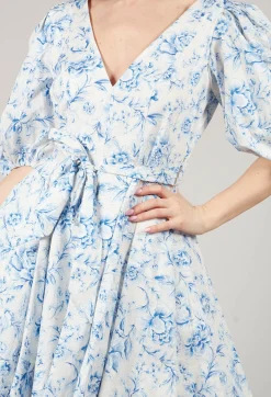 Lavi Dresses^Holly Short Belted Dress in Blu Panna