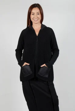 Rundholz Black Label Cardigans^Hooded Cardigan in Black