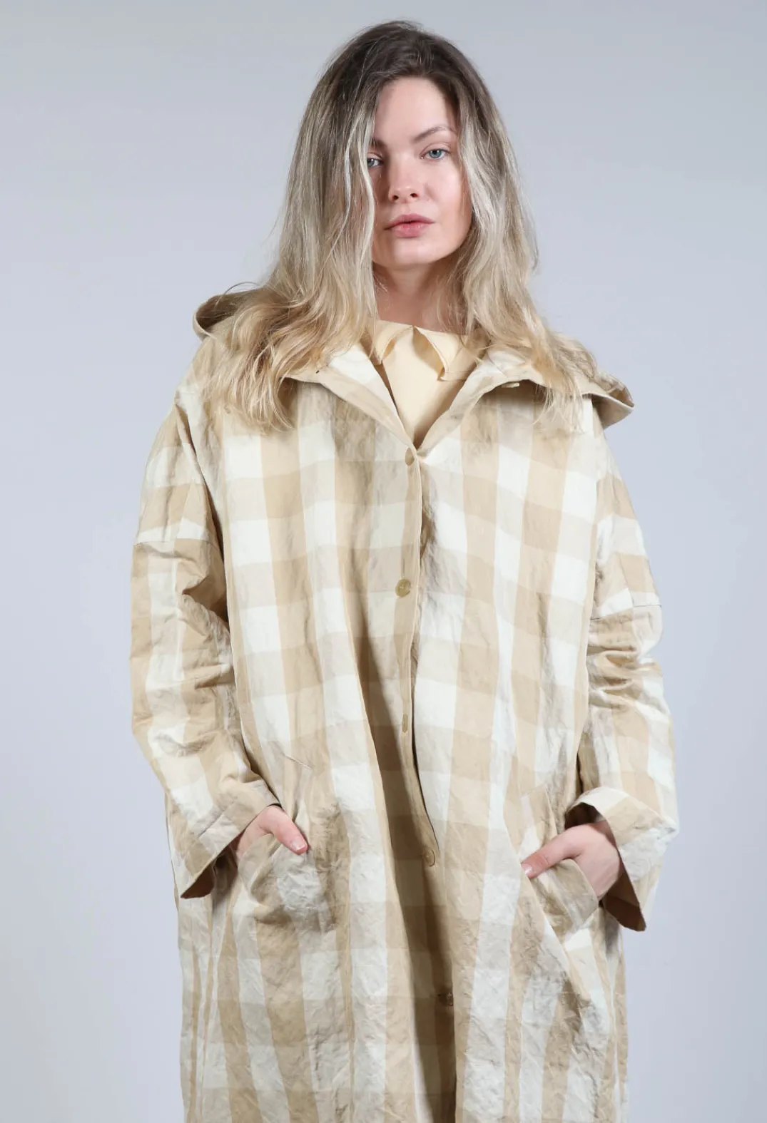 Apuntob Coats^Hooded Coat in Natural