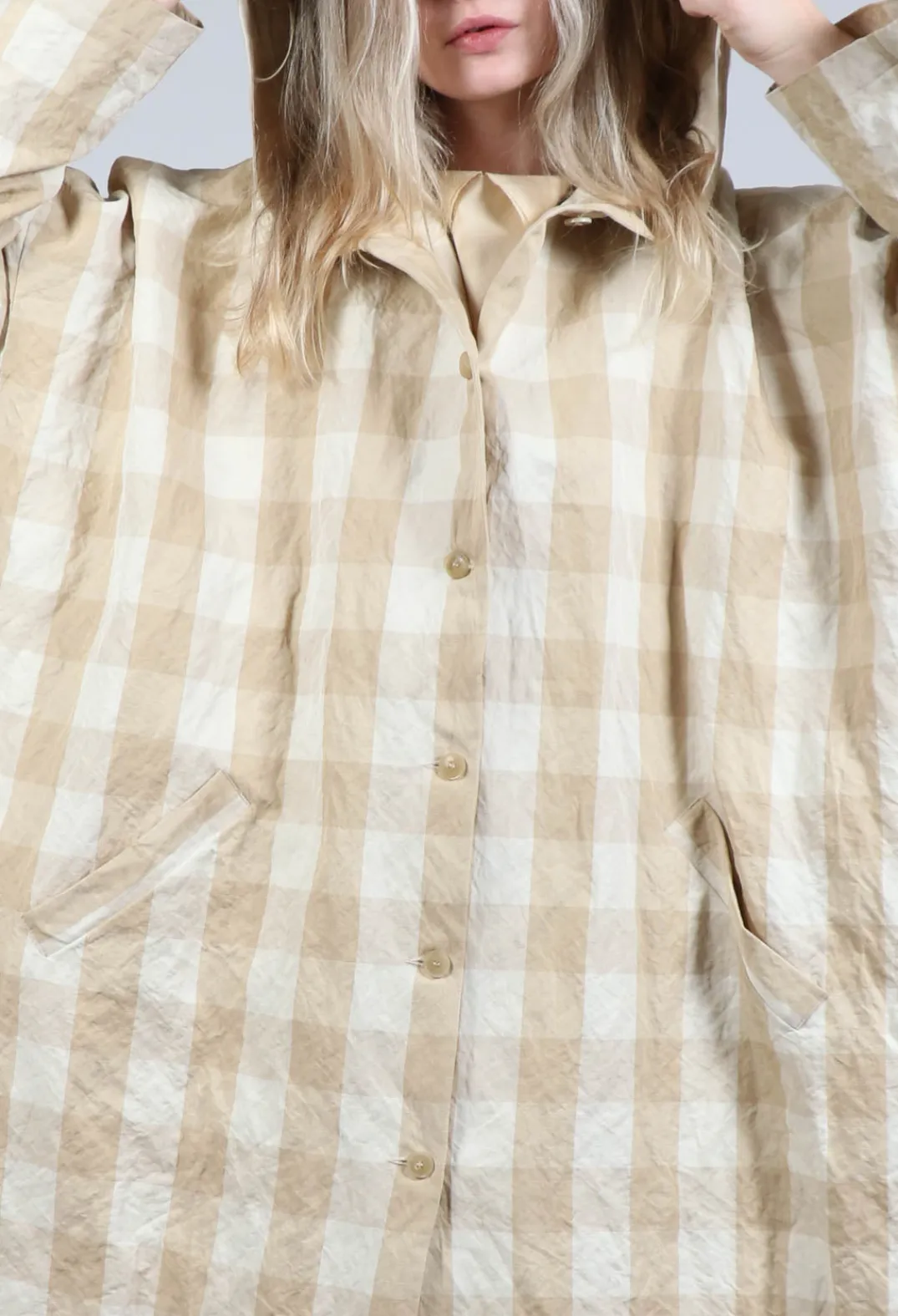 Apuntob Coats^Hooded Coat in Natural