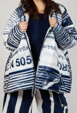 Rundholz Black Label Jackets^Hooded Jacket in Navy Print