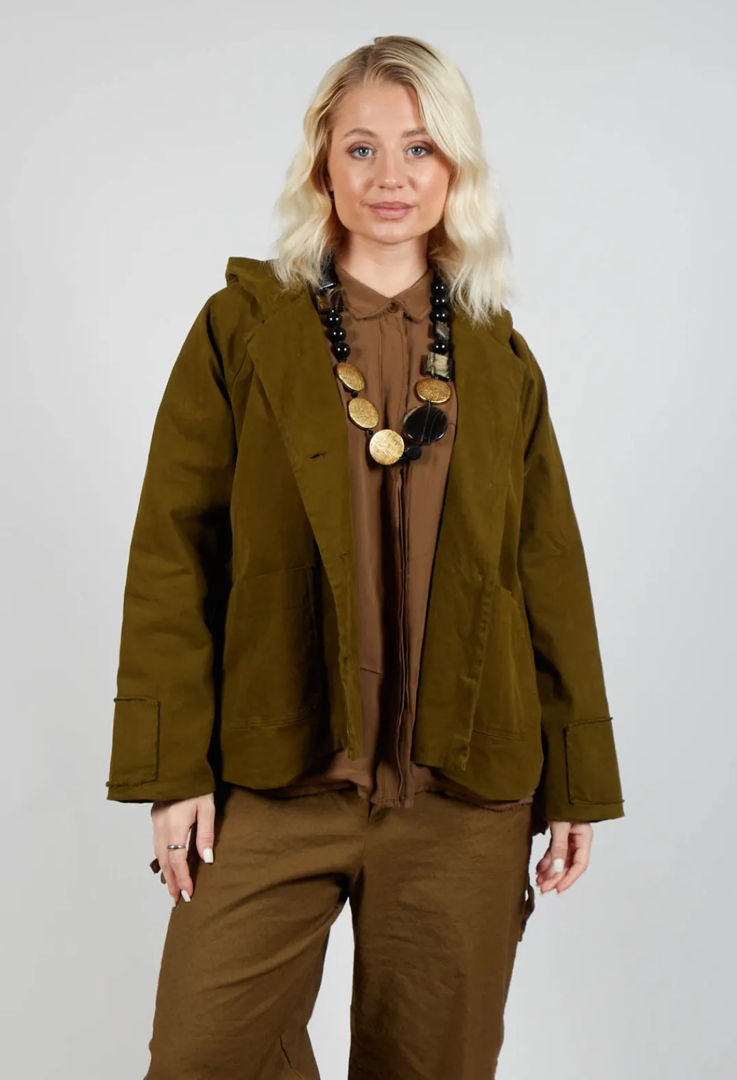 Aequamente Jackets^Hooded Jacket in Oliva