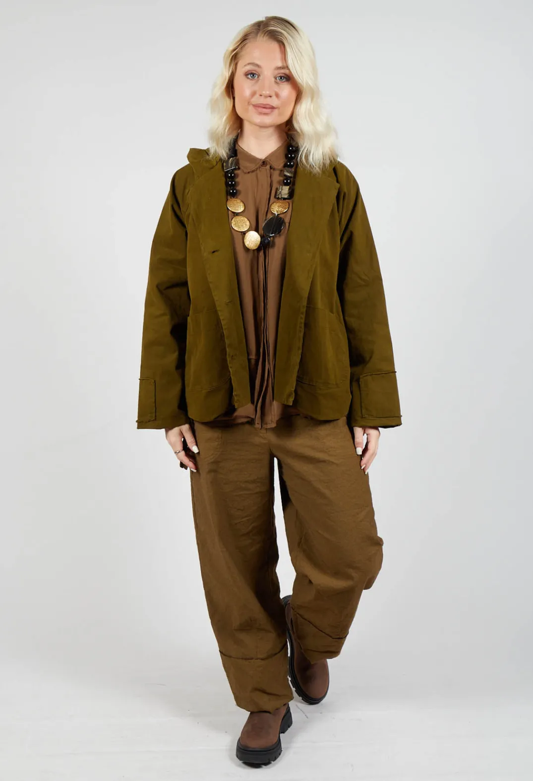 Aequamente Jackets^Hooded Jacket in Oliva