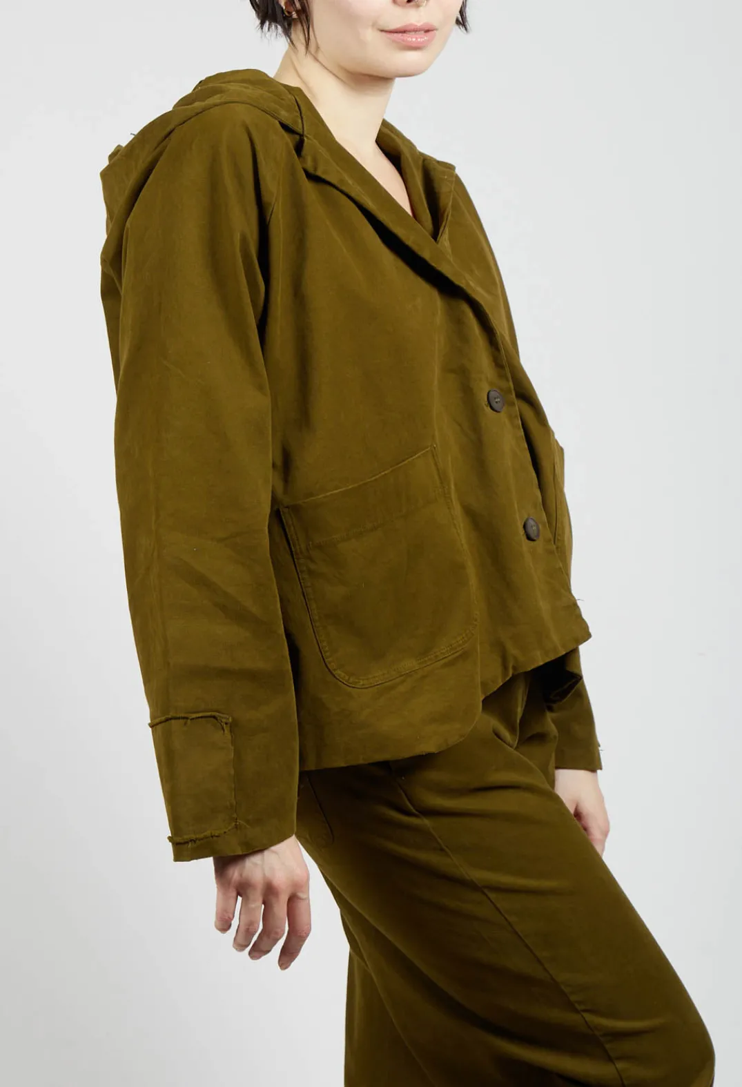 Aequamente Jackets^Hooded Jacket in Oliva