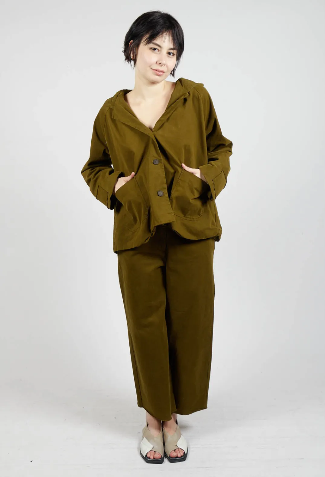 Aequamente Jackets^Hooded Jacket in Oliva