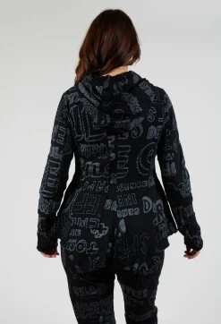 Rundholz Black Label Jackets^Hooded Jersey Jacket in Black Shiny Print
