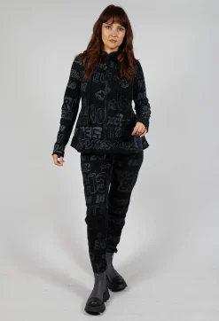 Rundholz Black Label Jackets^Hooded Jersey Jacket in Black Shiny Print