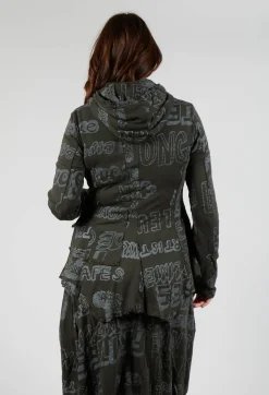 Rundholz Black Label Jackets^Hooded Jersey Jacket in Jungle Shiny Print