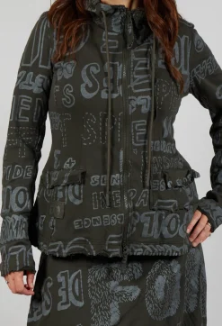 Rundholz Black Label Jackets^Hooded Jersey Jacket in Jungle Shiny Print