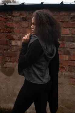 Sarah Pacini Tops^Hooded Waistcoat in Grey