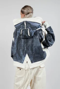 Rundholz Dip Jackets^Hooded Zip-Up Jacket in Denim Print