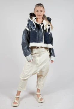 Rundholz Dip Jackets^Hooded Zip-Up Jacket in Denim Print