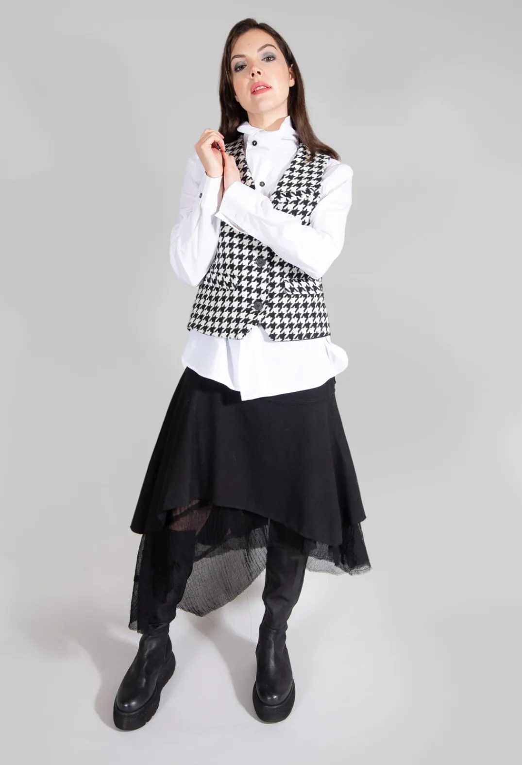 Marc Point Jackets^Hounds Tooth Printed Waistcoat in 1000