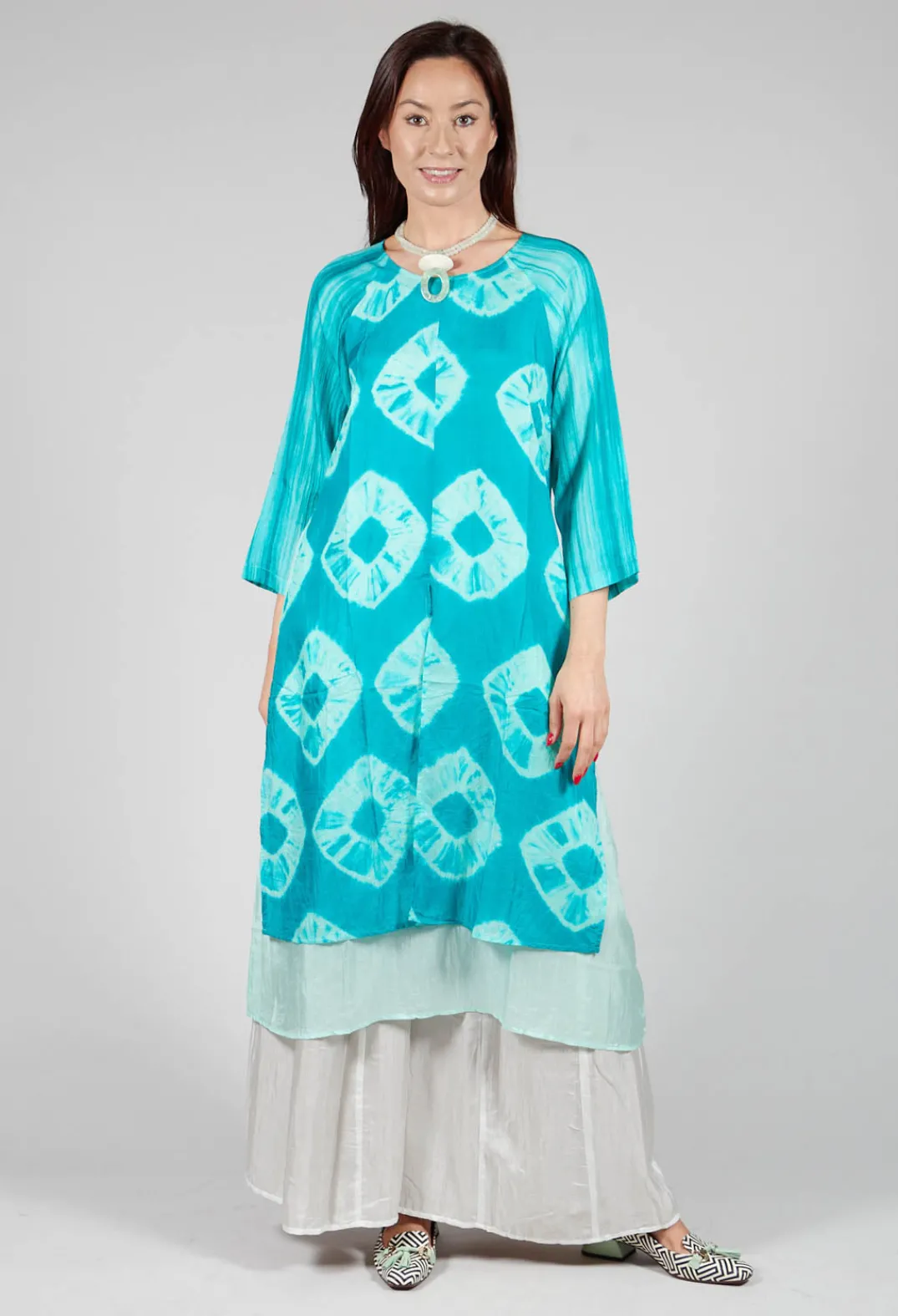 Bianco Levrin Dresses^Huong Dress in Mint and Cyan