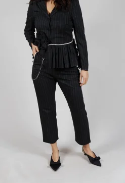 High Trousers^Hyper Trousers in Black Pinstripe