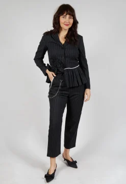 High Trousers^Hyper Trousers in Black Pinstripe