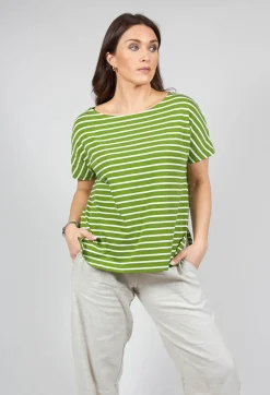 Mama B Shirts & Blouses^Ibisco R Stripe T-Shirt in Avocado