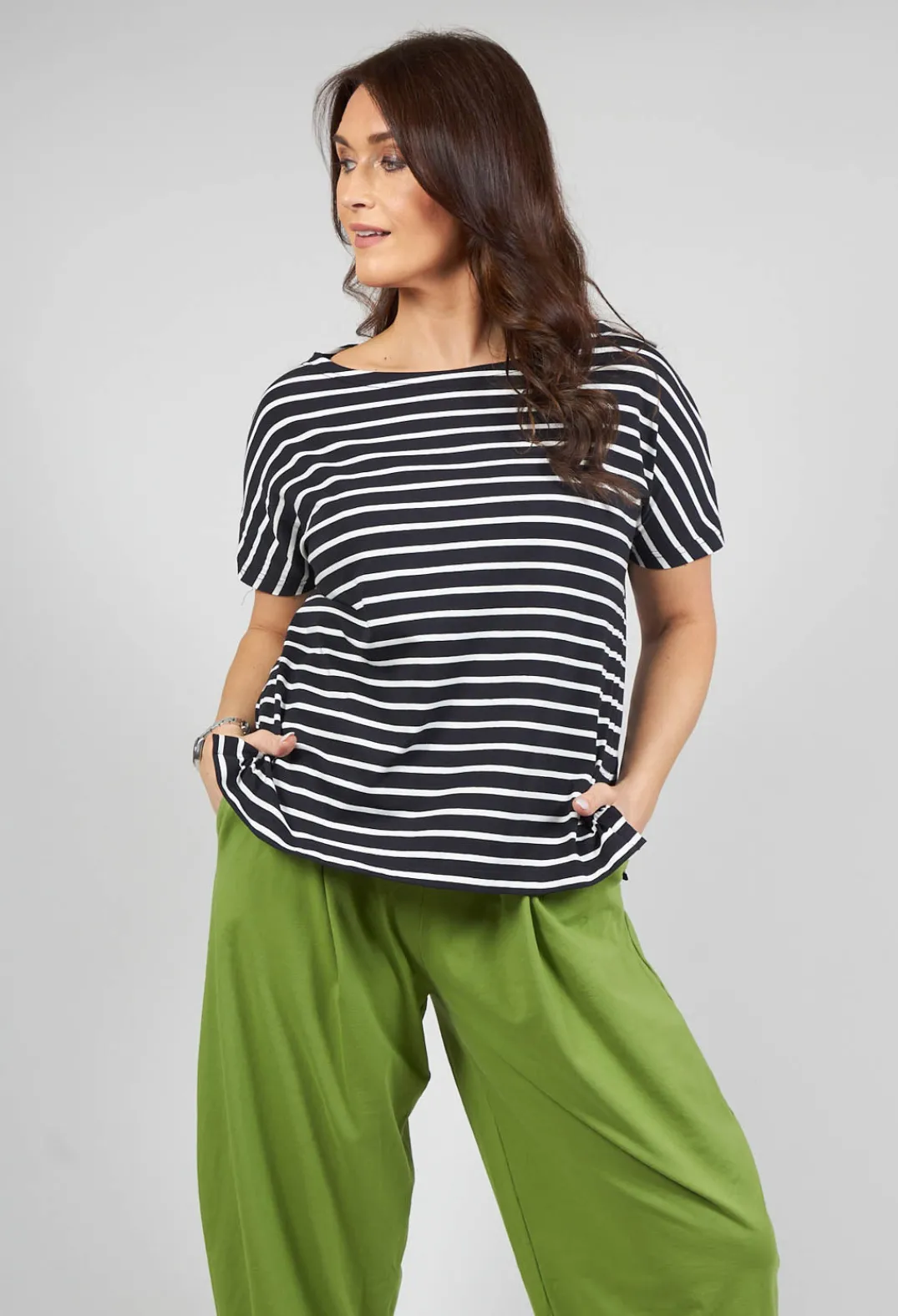 Mama B Shirts & Blouses^Ibisco R Stripe T-Shirt in Nero