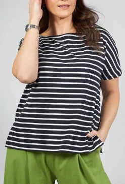 Mama B Shirts & Blouses^Ibisco R Stripe T-Shirt in Nero