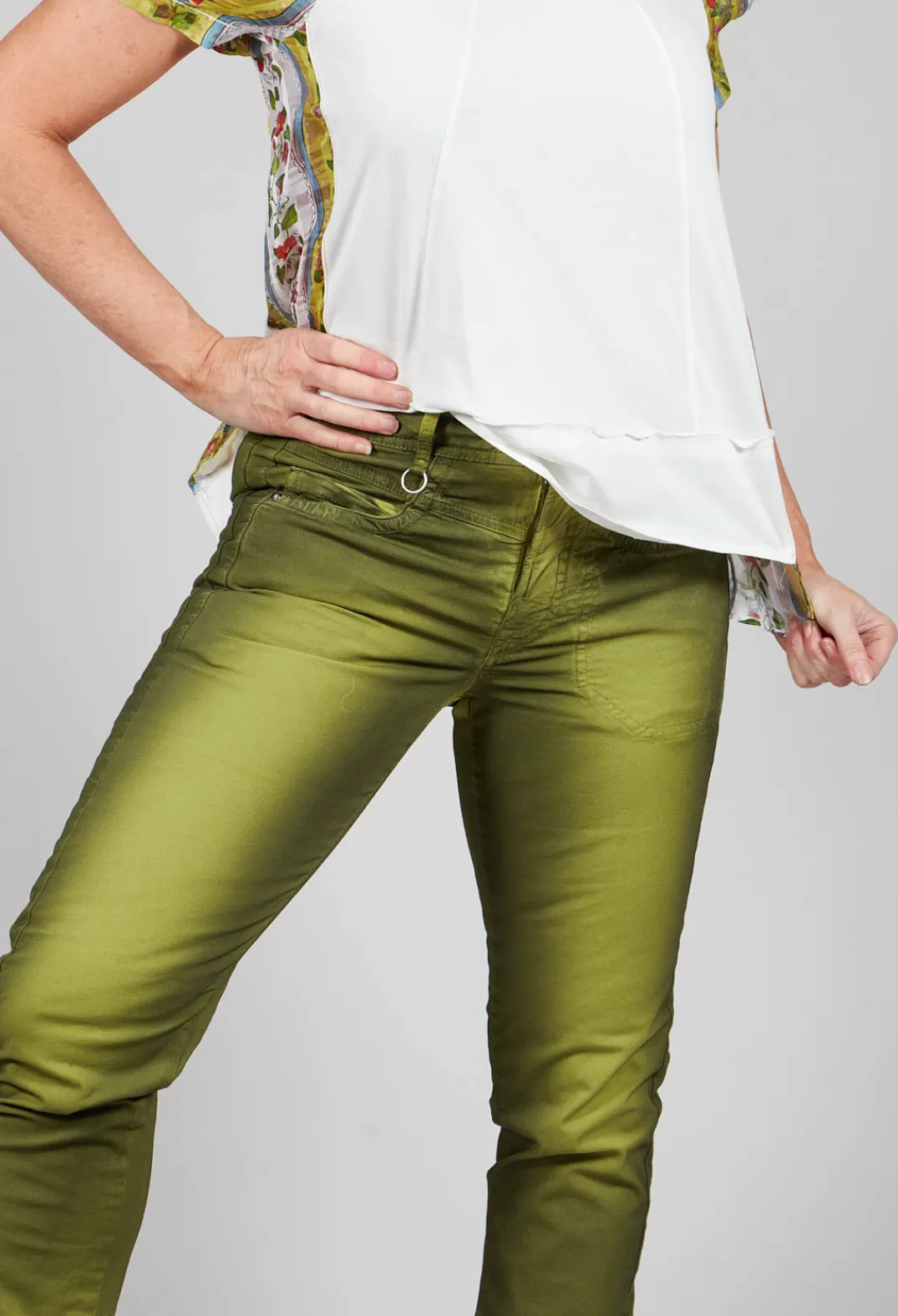 High Trousers^Inform Trousers in Washed Green
