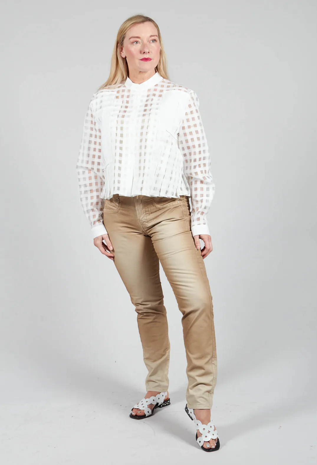 High Trousers^Inform Trousers in Washed Beige