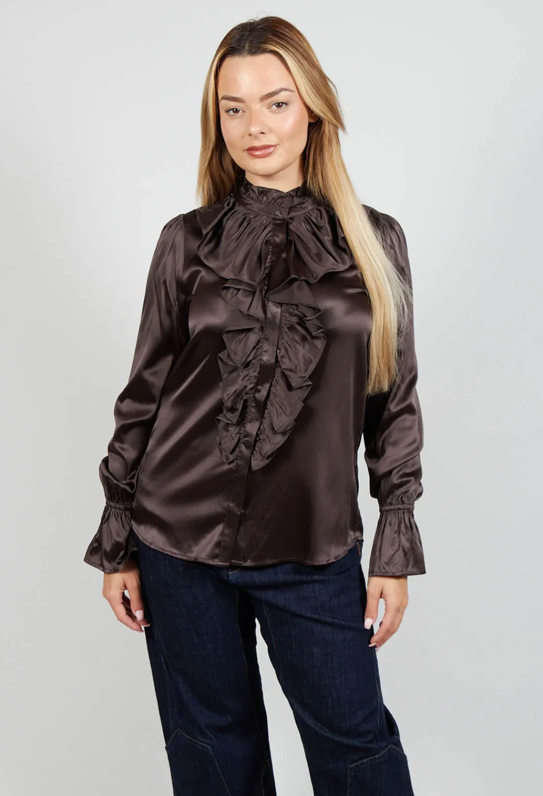 Dea Kudibal Shirts & Blouses^Ingeborg Shirt with Ruffles in Chocolate