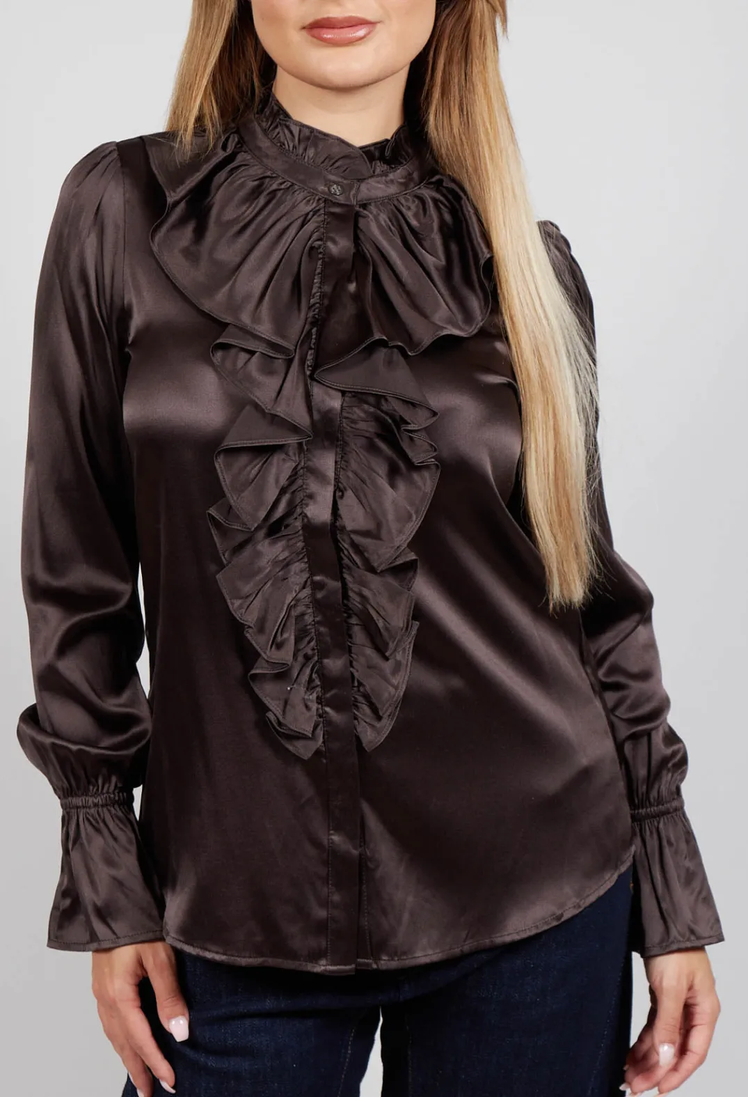 Dea Kudibal Shirts & Blouses^Ingeborg Shirt with Ruffles in Chocolate