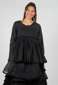 Les Ours Tops^Jacinthe Top in Voile Pois Noir