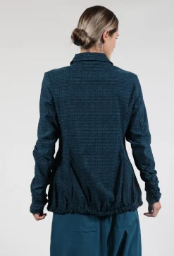 Rundholz Black Label Jackets^Jacket with Gathered Hem in Ink Print