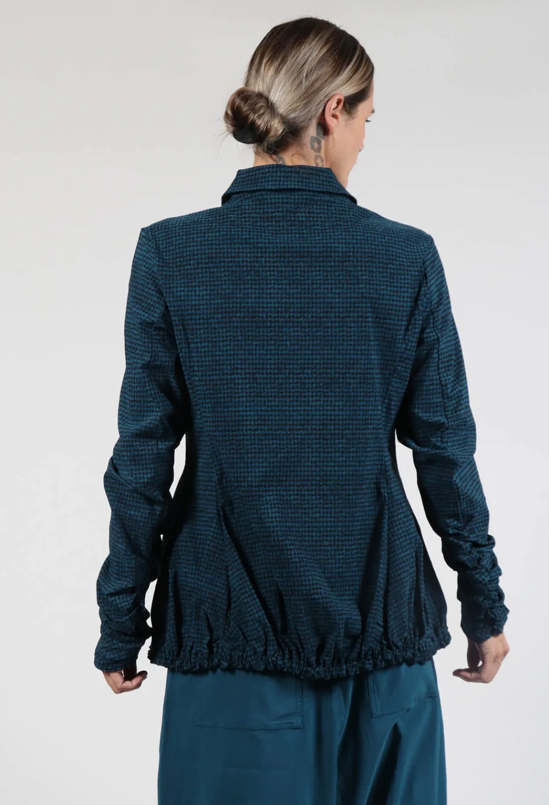 Rundholz Black Label Jackets^Jacket with Gathered Hem in Ink Print