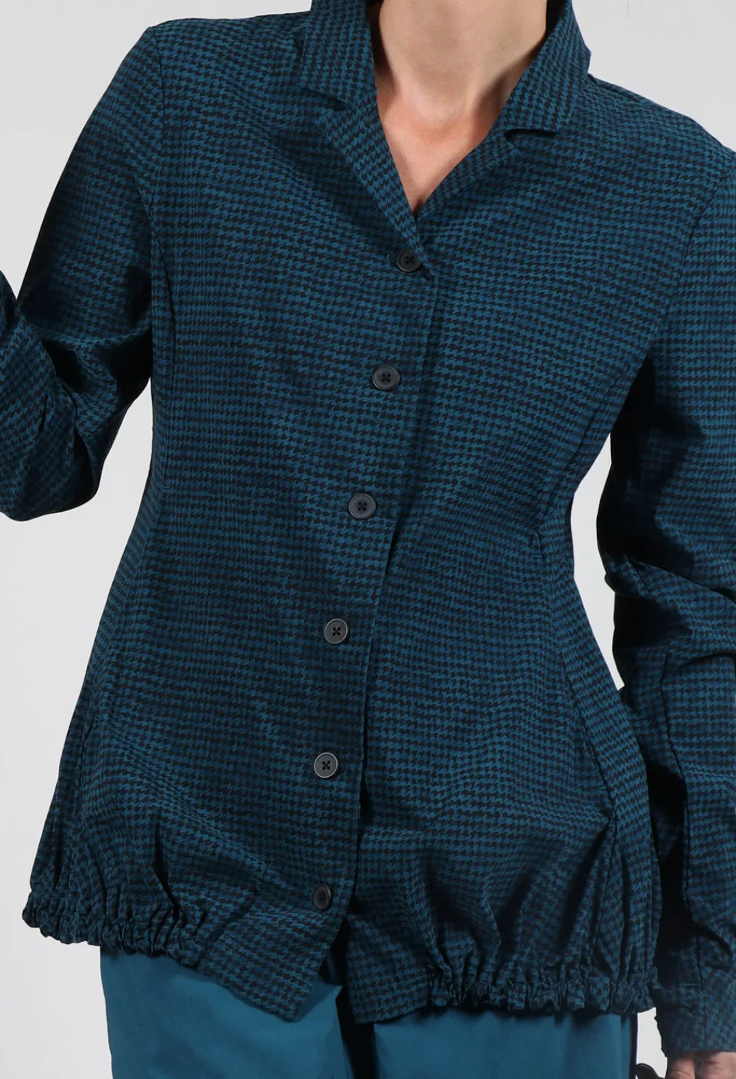 Rundholz Black Label Jackets^Jacket with Gathered Hem in Ink Print