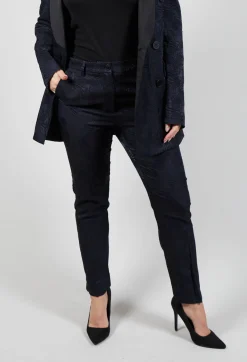 Beatrice B Co-ords & Suits^Jacquard Cigarette Trousers in Navy