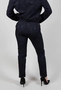 Beatrice B Co-ords & Suits^Jacquard Cigarette Trousers in Navy