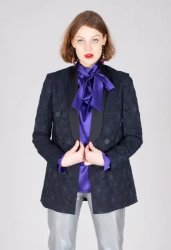 Beatrice B Jackets|Co-ords & Suits^Jacquard Double Breasted Jacket in Navy