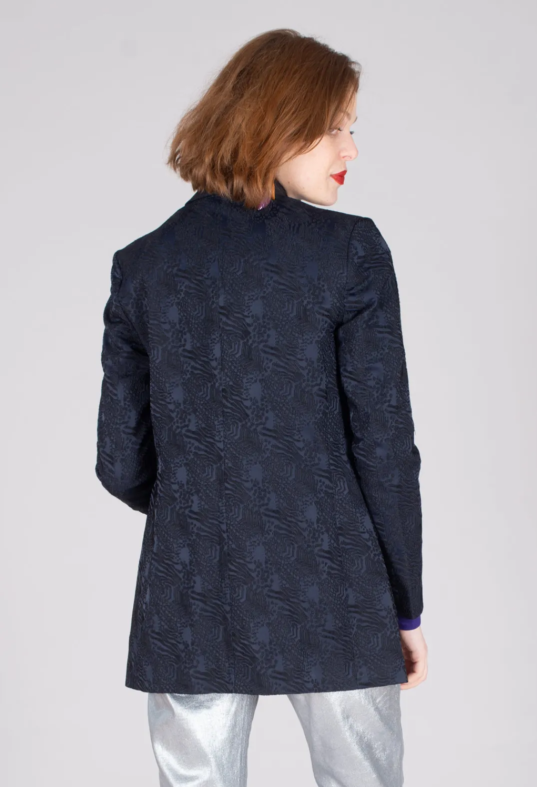 Beatrice B Jackets|Co-ords & Suits^Jacquard Double Breasted Jacket in Navy
