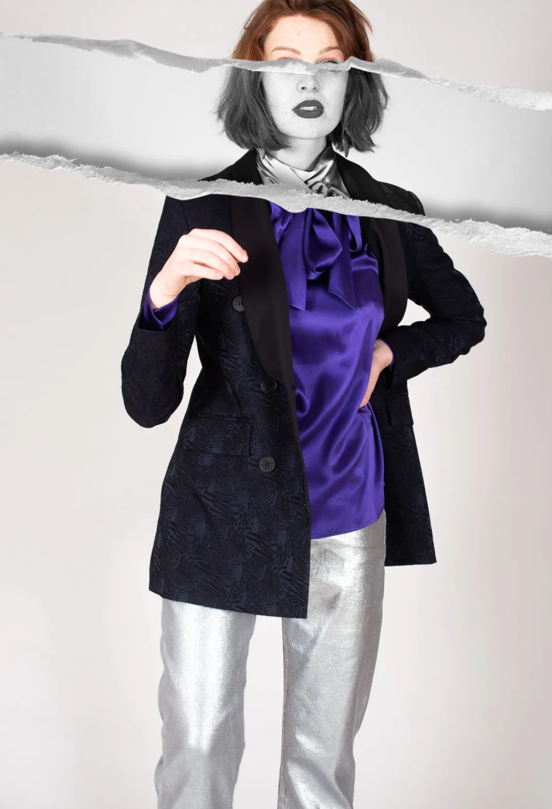 Beatrice B Jackets|Co-ords & Suits^Jacquard Double Breasted Jacket in Navy
