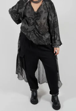 Sanctamuerte Trousers^Jacquard Trousers in Riciclato Nero