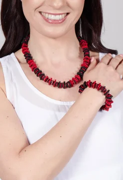 Bender Schmuck Necklaces|Bracelets^Jagged Ceramics Bracelet in Red Black