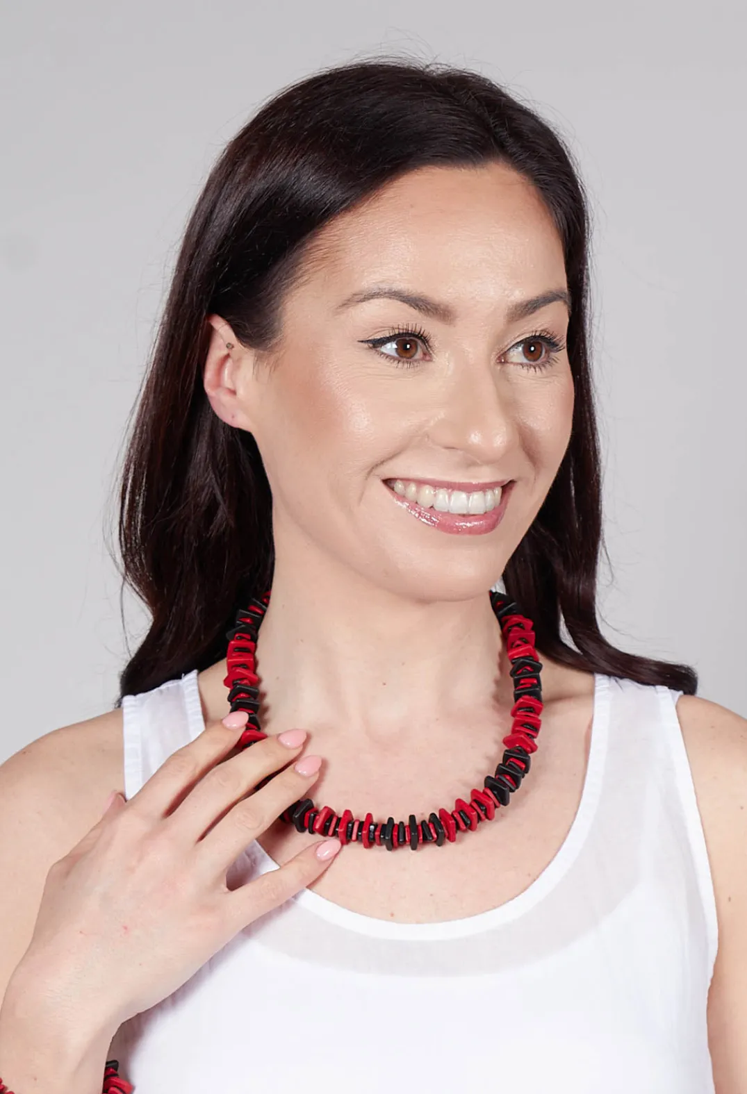 Bender Schmuck Necklaces^Jagged Ceramics Necklace in Red Black