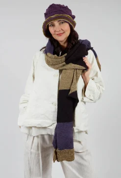 Butapana Scarves^Jagged Wool Scarf in Deep Periwinkle