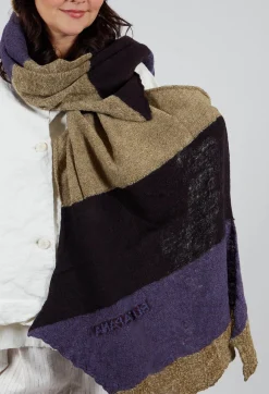 Butapana Scarves^Jagged Wool Scarf in Deep Periwinkle
