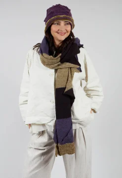 Butapana Scarves^Jagged Wool Scarf in Deep Periwinkle