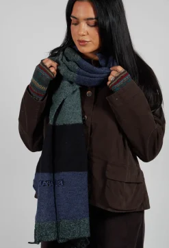 Butapana Scarves^Jagged Wool Scarf in Deep Ocean