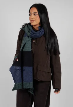 Butapana Scarves^Jagged Wool Scarf in Deep Ocean