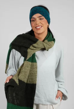 Butapana Scarves^Jagged Wool Scarf in Deep Olive