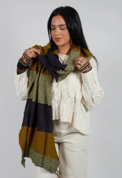 Butapana Scarves^Jagged Wool Scarf in Deep Mustard